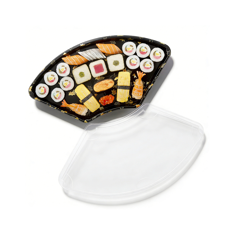 Fan-shaped Disposable Sushi Tray