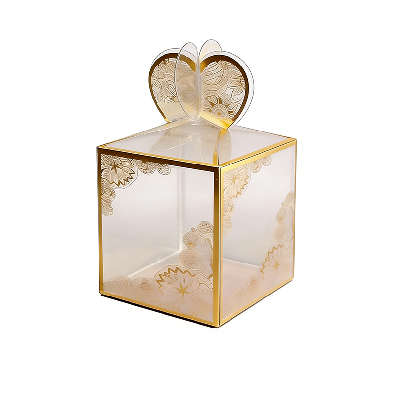 Wholesale Gold Foil Gift Box with Heart Top