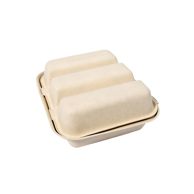 Wholesale 3 Compartment Bagasse Burger Clamshell