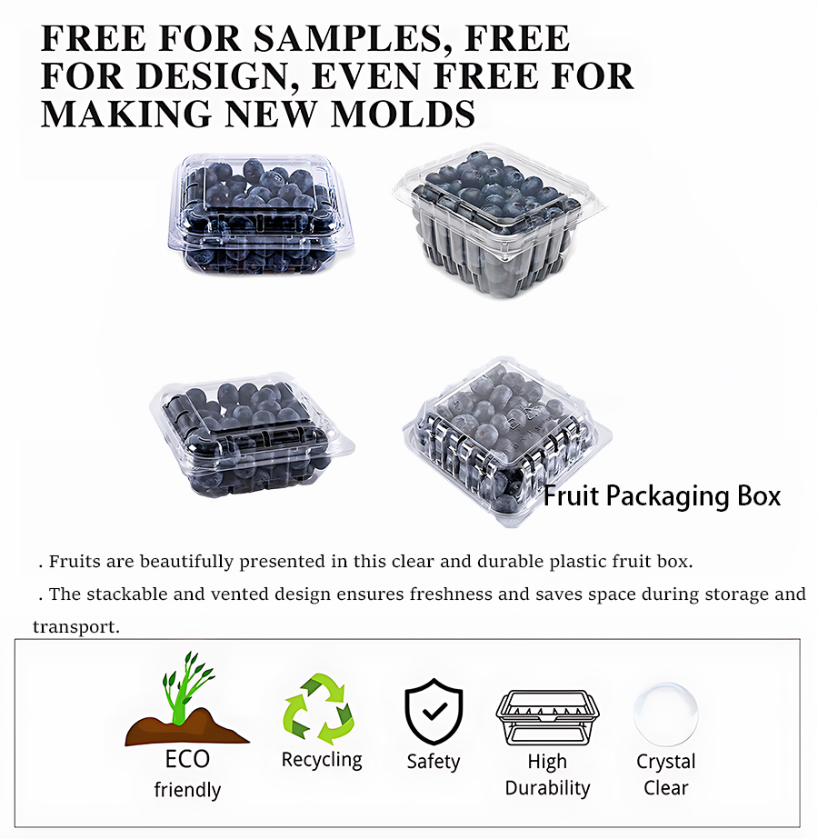 Blueberry Plastic Clamshell Packing Box factory