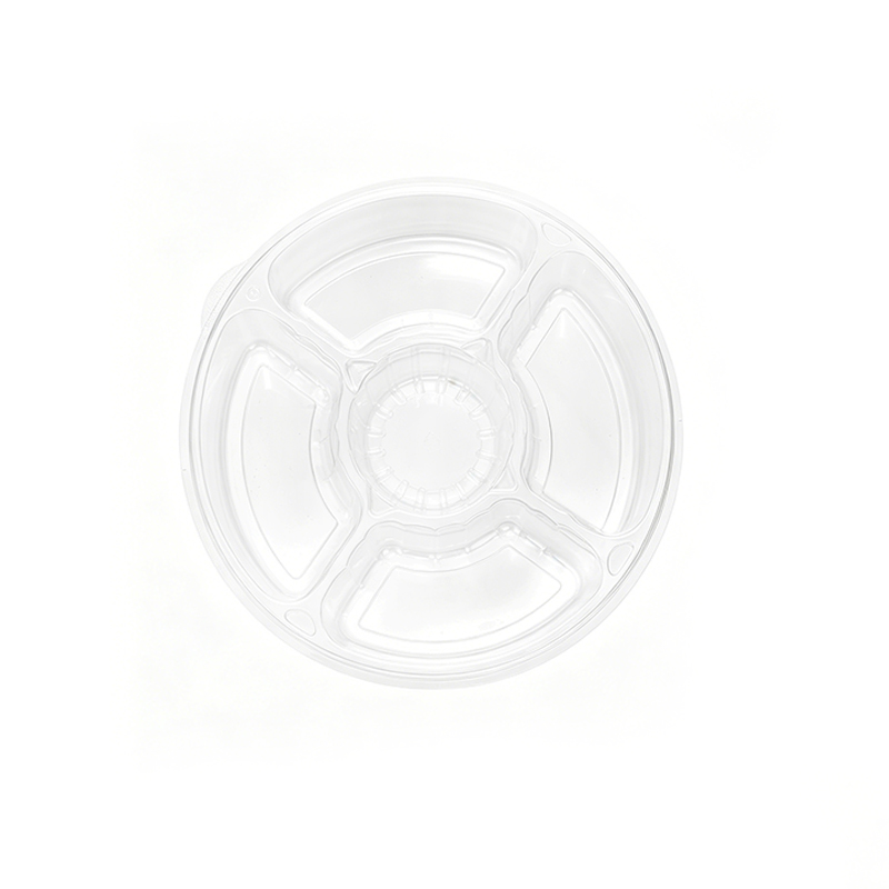 Custom Round 5 Compartment PET Tray with Lid