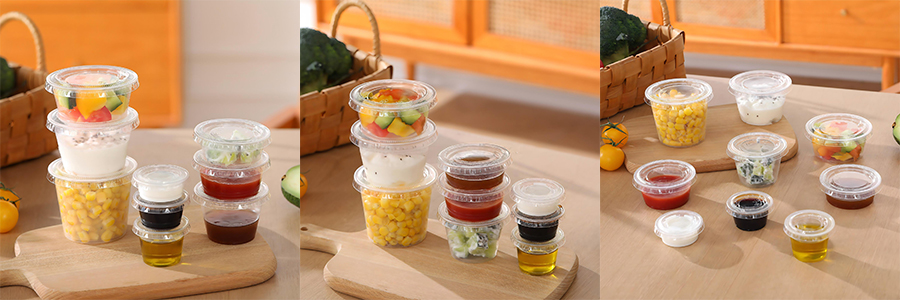 Plastic Sauce Cup with Lid