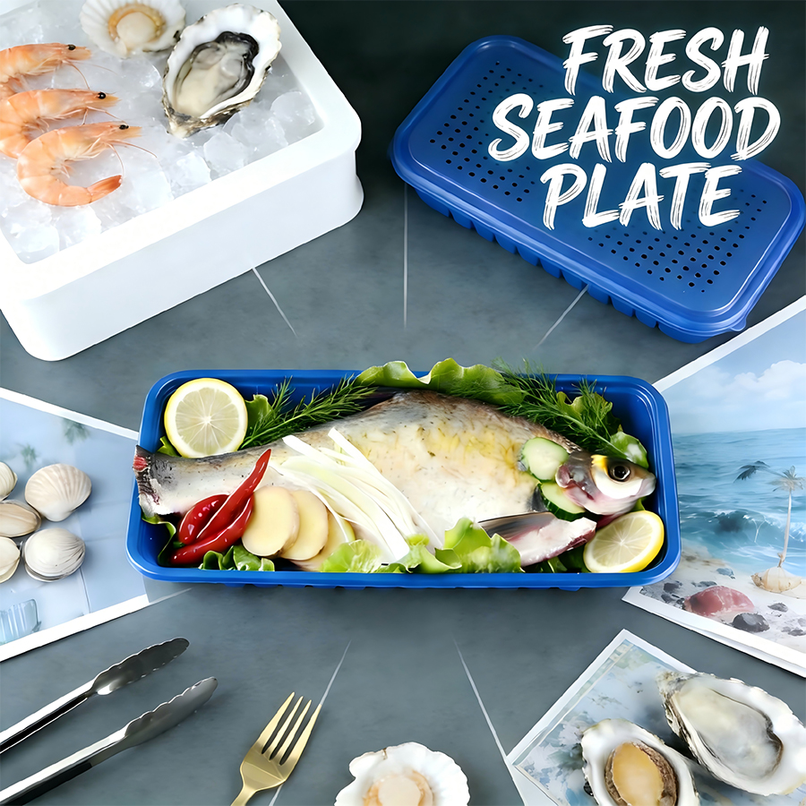 Disposable Plastic Fish Seafood Packaging Tray