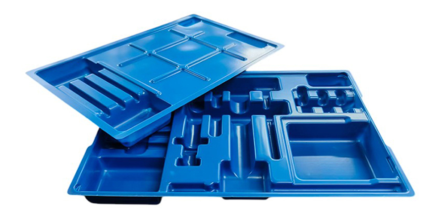 Custom PET Blue Thermoformed Tray