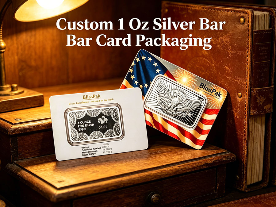 Custom 1 Oz Silver Bar Card Packaging