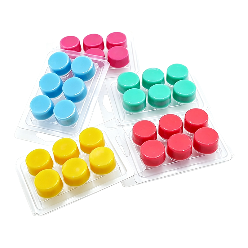 6 Cavity Round Wax Melt Clamshell