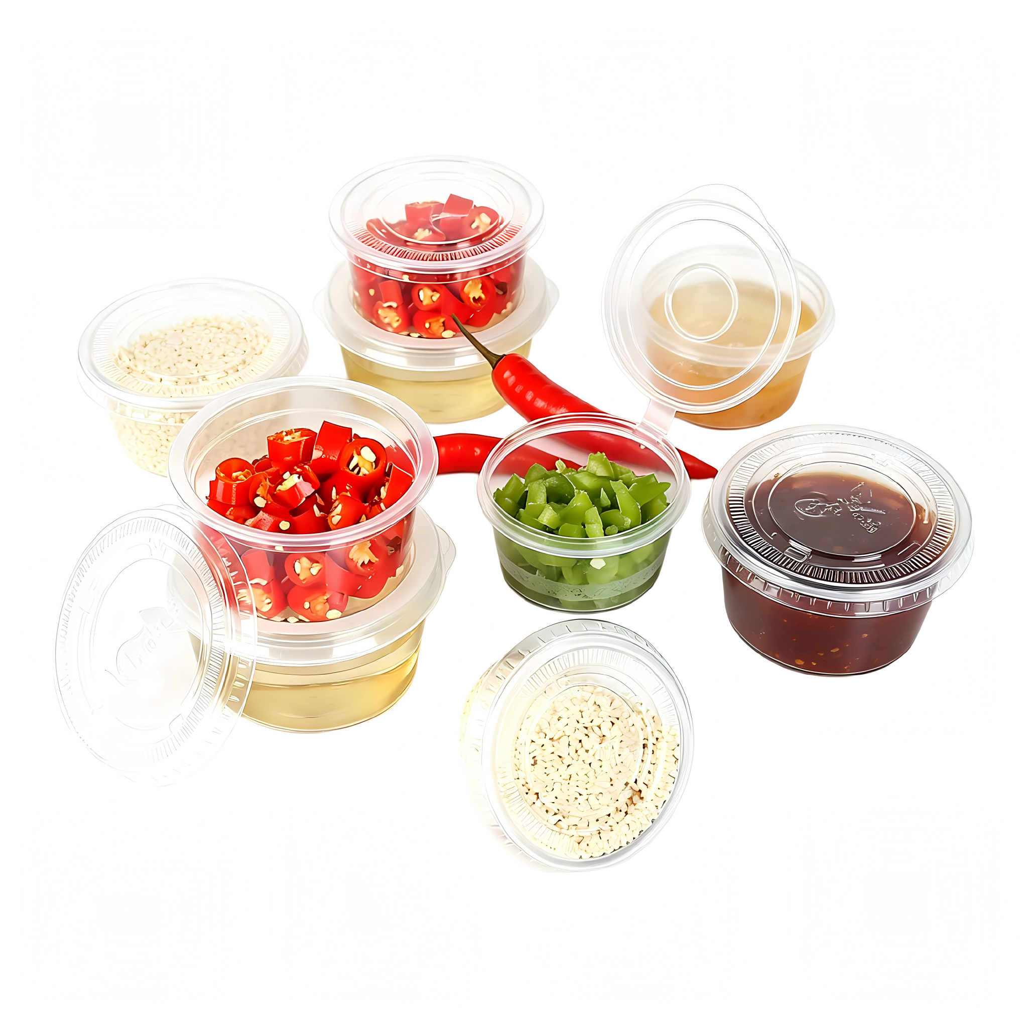 Plastic Sauce Cup with Lid 