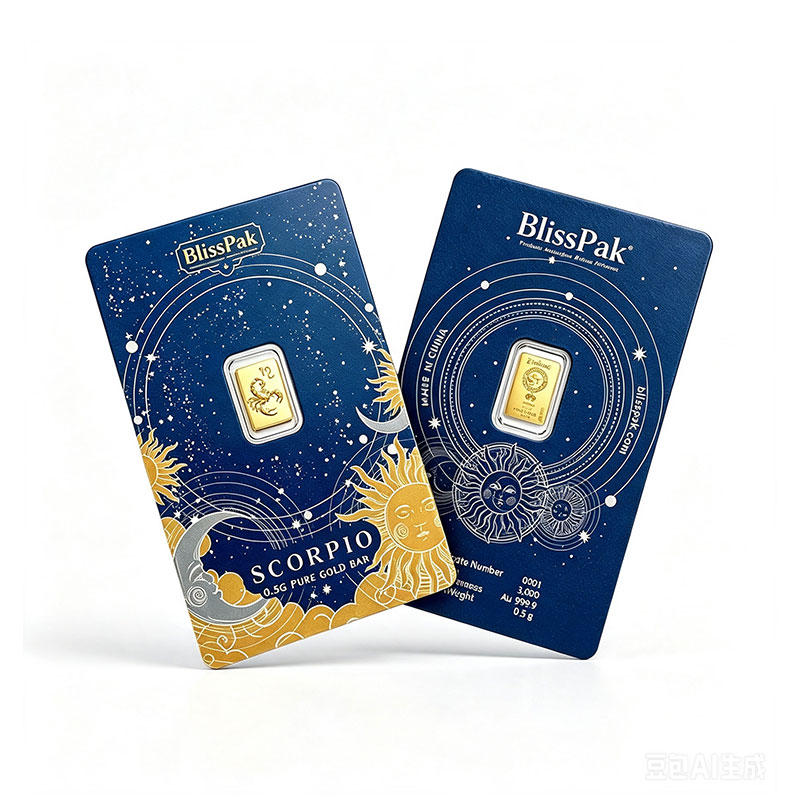Zodiac Gold Bar Blister Card