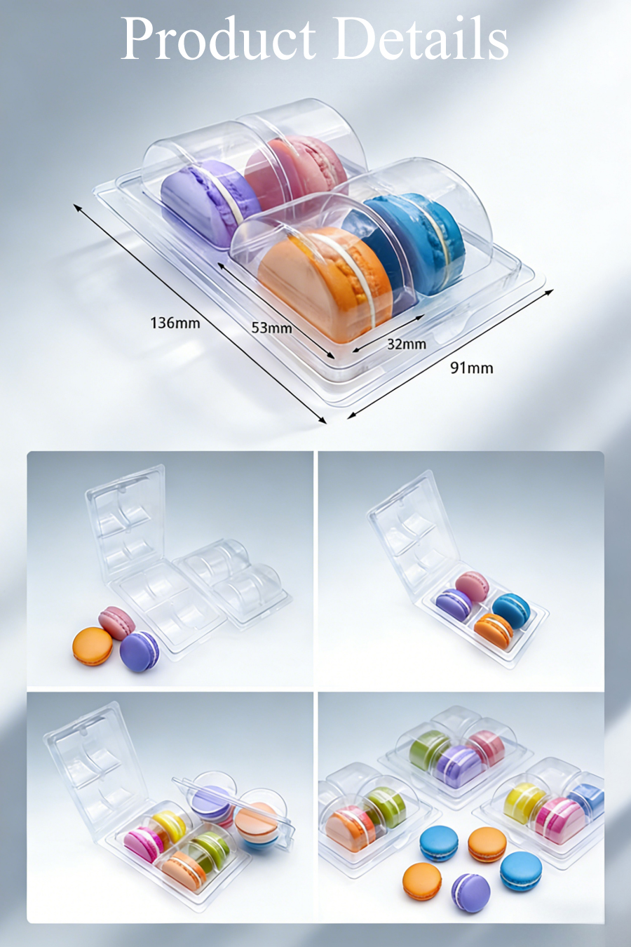 Wholesale Macaron Clamshell Packaging