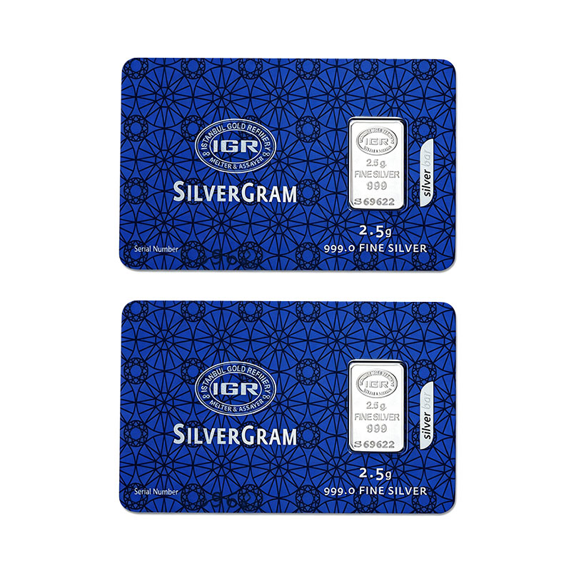 2.5 Gram Silver Bar Blister Packaging