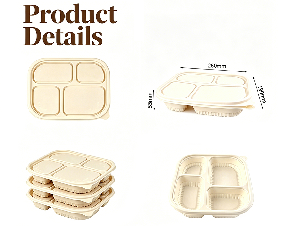 Cornstarch 4 Compartment Lunch Box