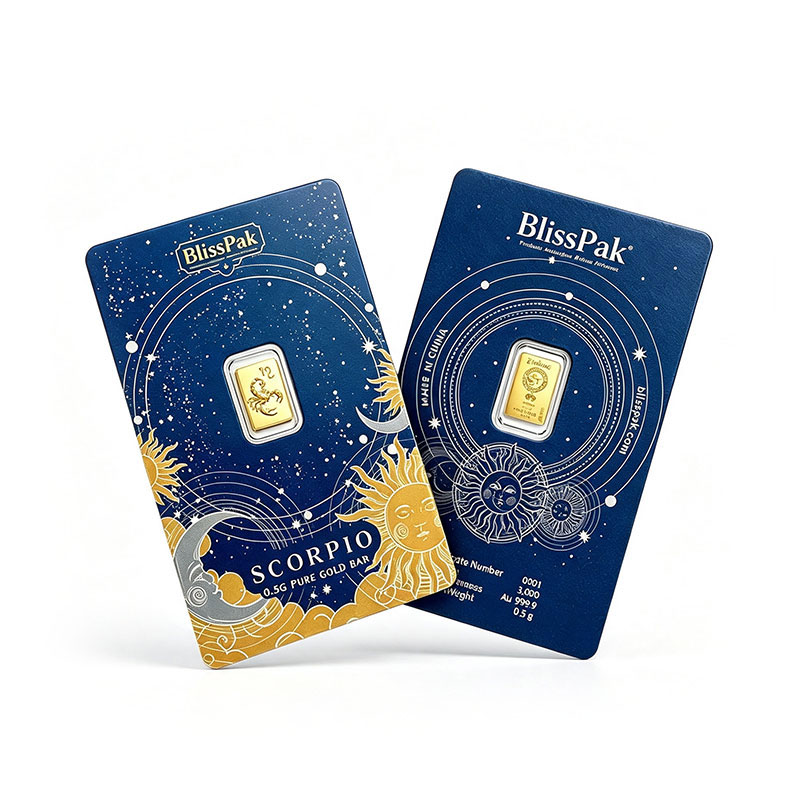 Zodiac Gold Bar Blister Card