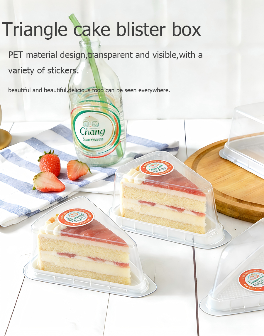 Triangle Plastic Dessert Packaging Box Wholesale