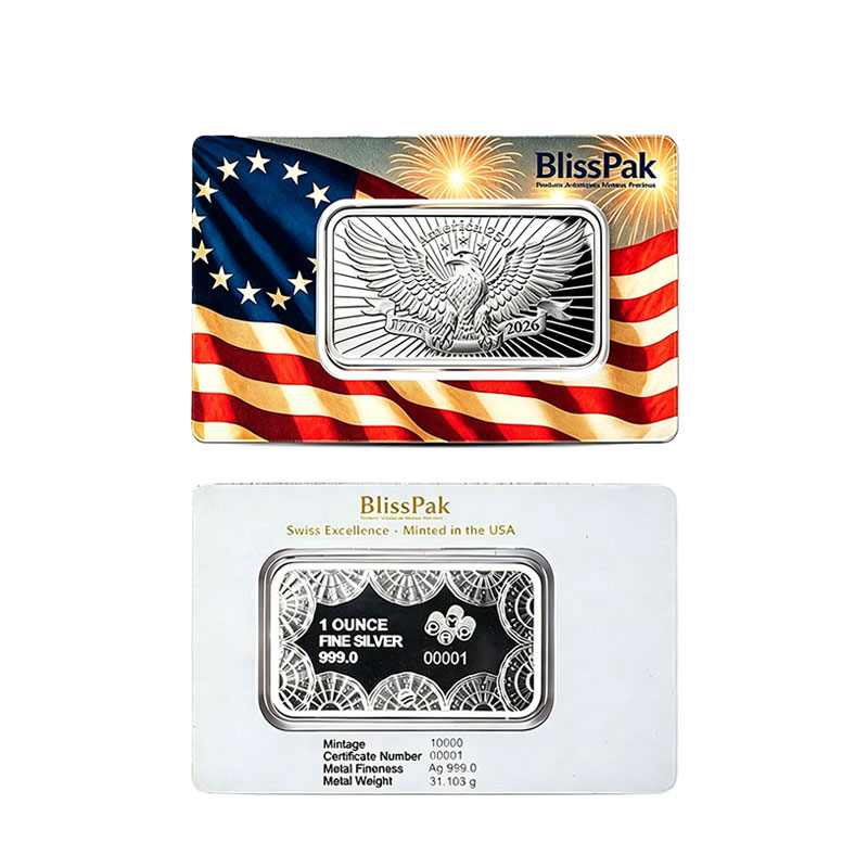 Custom 1 Oz Silver Bar Card Packaging