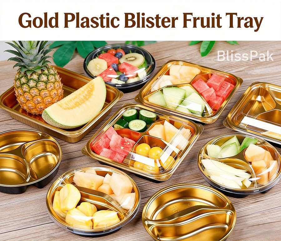 Wholesale Gold Plastic Blister Fruit Tray