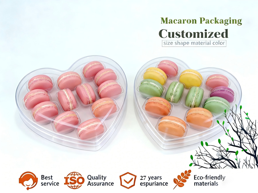 Heart-Shaped Transparent Blister Macaron Tray