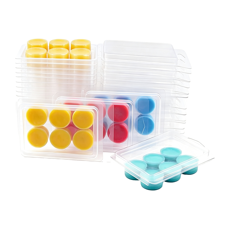 6 Cavity Round Wax Melt Clamshell