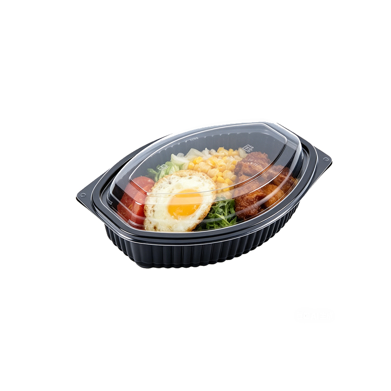 Black Plastic Deli Trays with Clear Lids