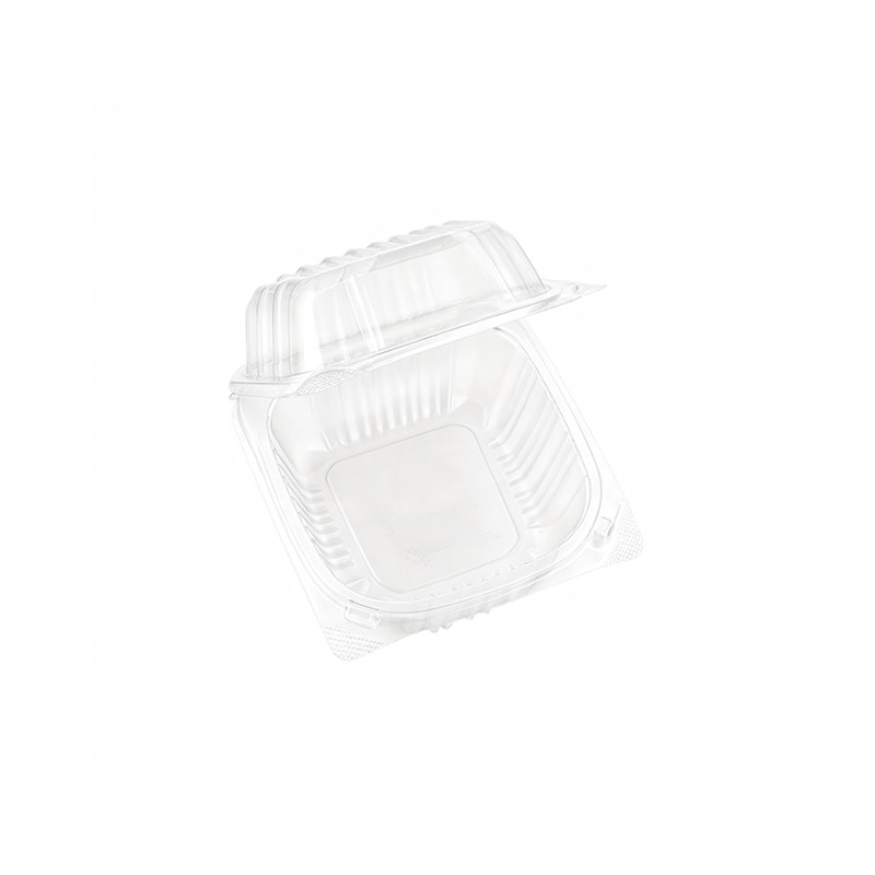 Clear Plastic Hamburger Clamshell with Hinged Lid