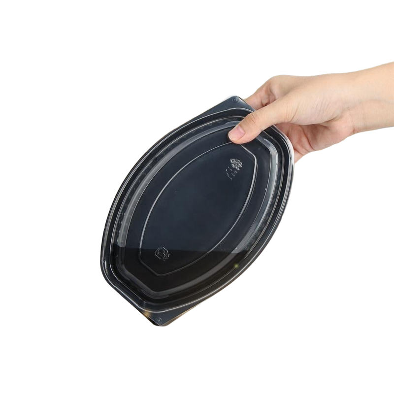 Black Plastic Deli Trays with Clear Lids