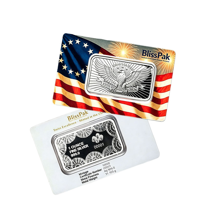 Custom 1 Oz Silver Bar Card Packaging