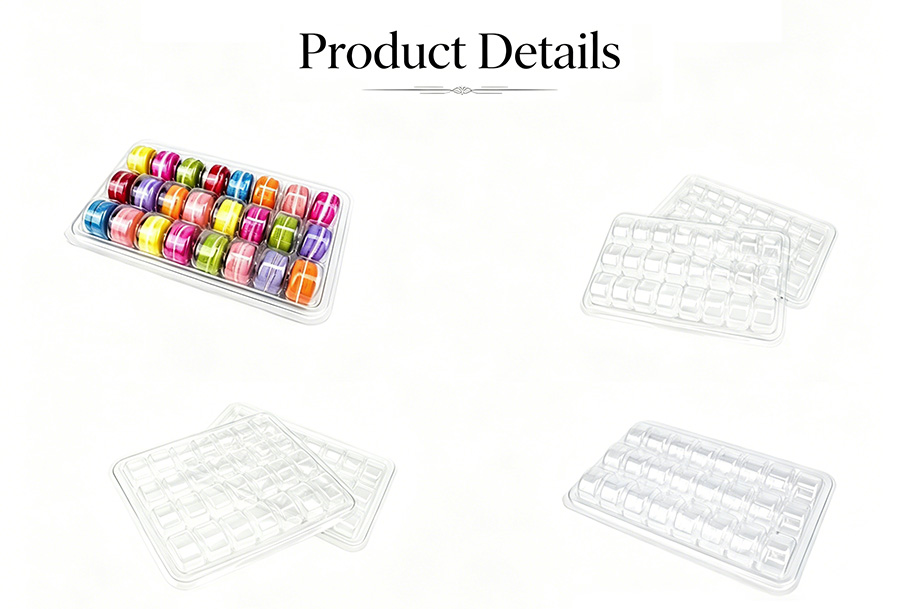 Macaron Plastic Packaging Insert Tray with Lid