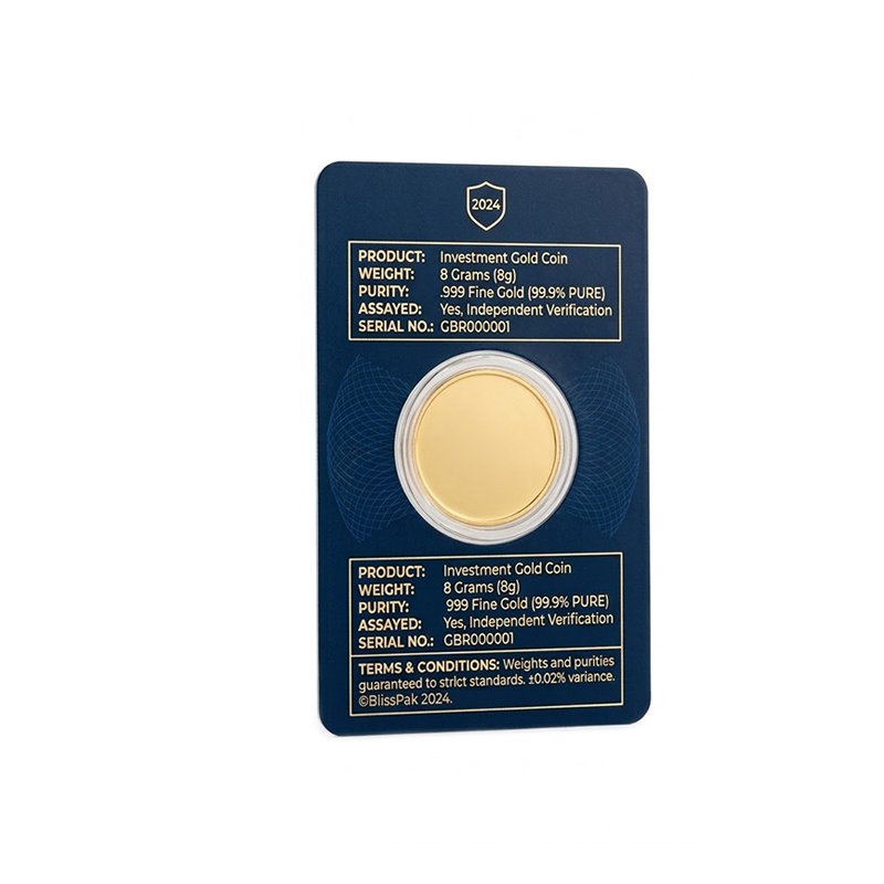 Custom Gold Bar Blister Card Packaging