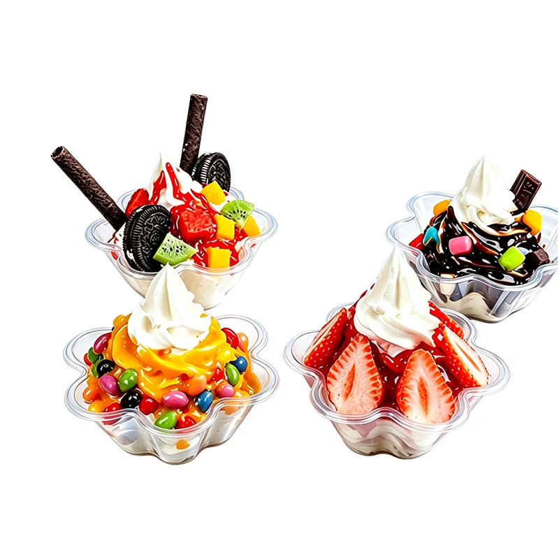 Custom Flower PET Ice Cream Cups