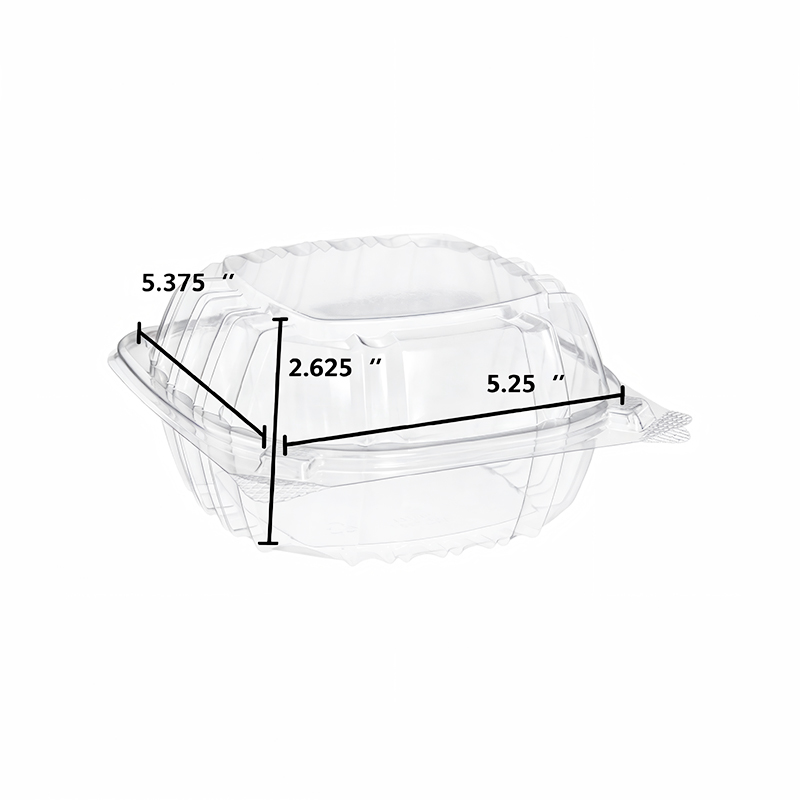 Clear Plastic Hamburger Clamshell with Hinged Lid