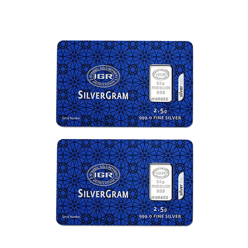 2.5 Gram Silver Bar Blister Packaging
