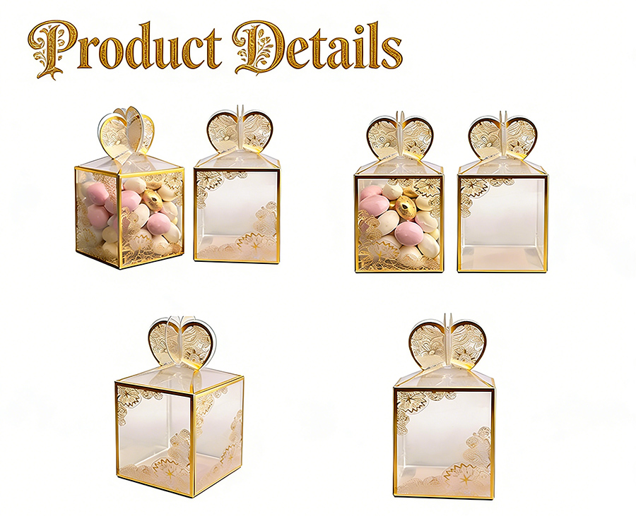 Wholesale Gold Foil Gift Box with Heart Top