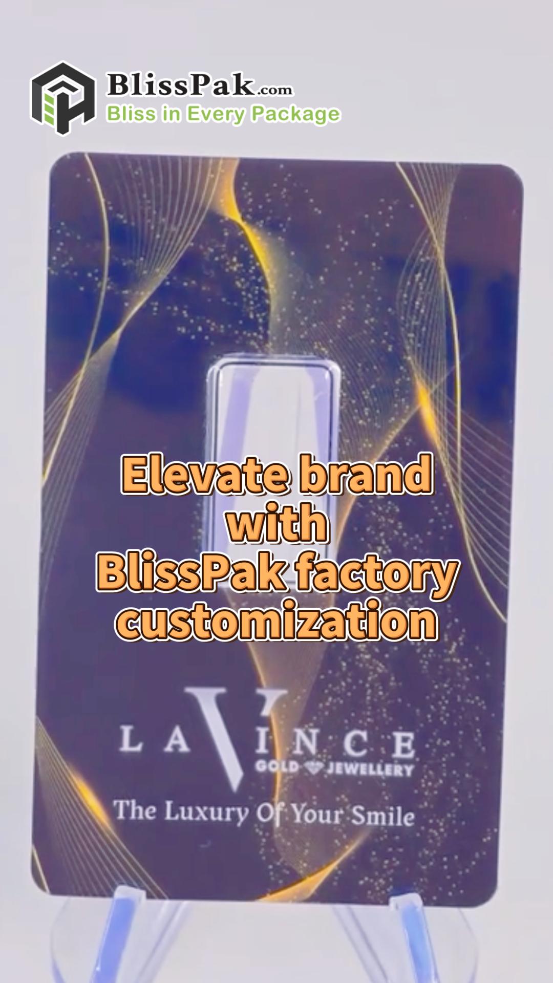 Elevate your brand’s prestige with BlissPak’s bespoke gold bar packaging