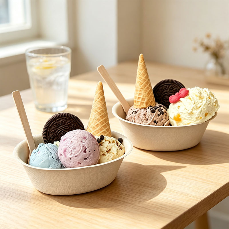 Custom Bamboo Pulp Ice Cream Bowls