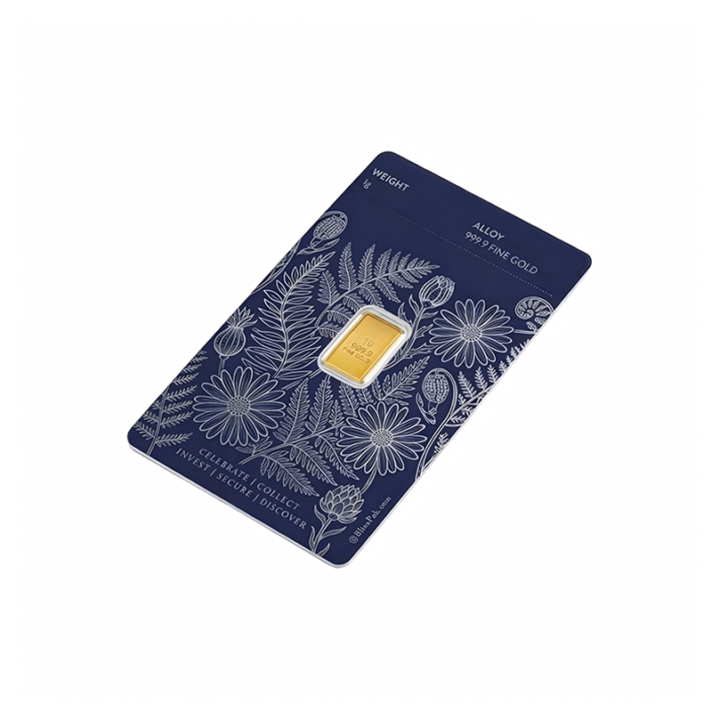 Custom 1 Gram Gold Bar Blister Card 