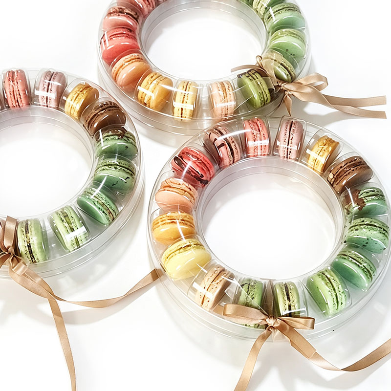 Custom Food Grade PET Macaron Round Tray
