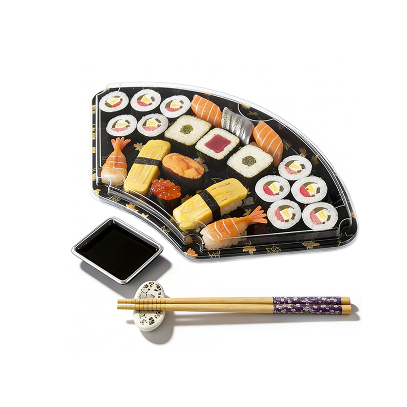Fan-shaped Disposable Sushi Tray