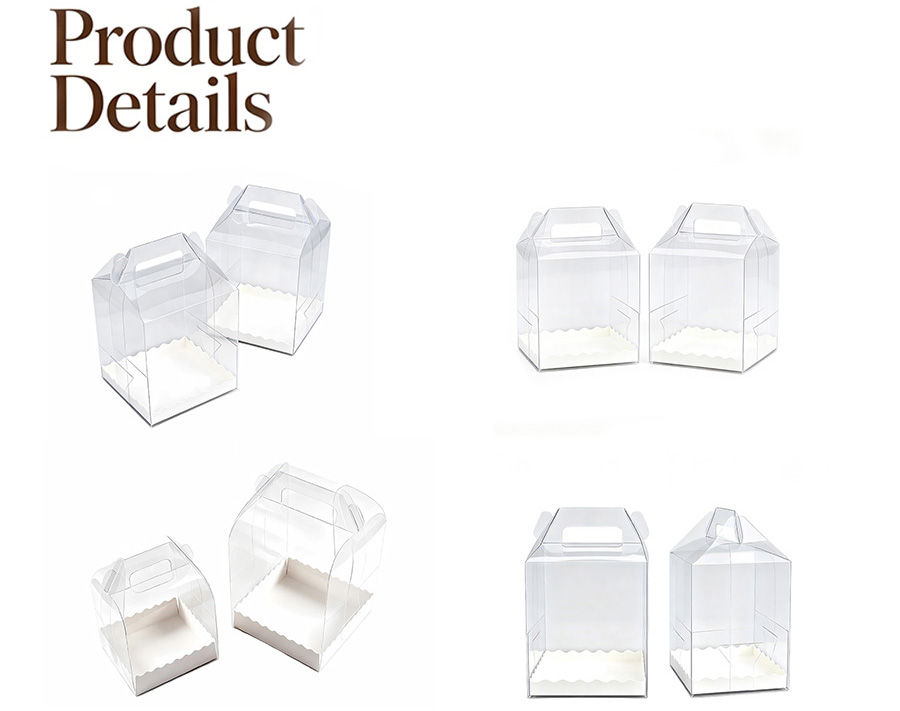 Custom Clear Plastic Cake Containers with Handle