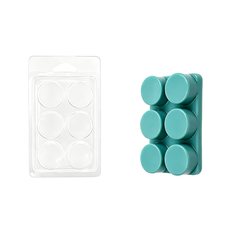 6 Cavity Round Wax Melt Clamshell