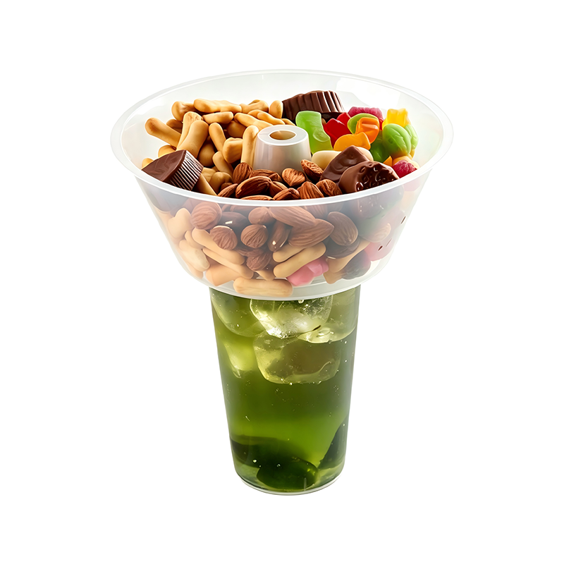 Disposable 2-in-1 Snack Drink Cup