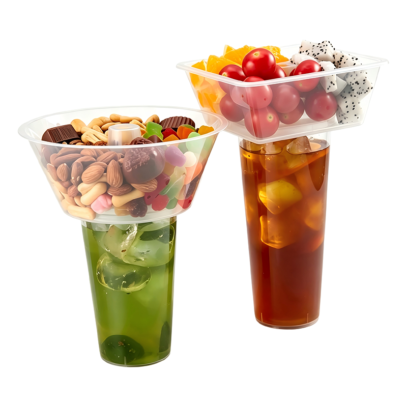 Disposable 2-in-1 Snack Drink Cup