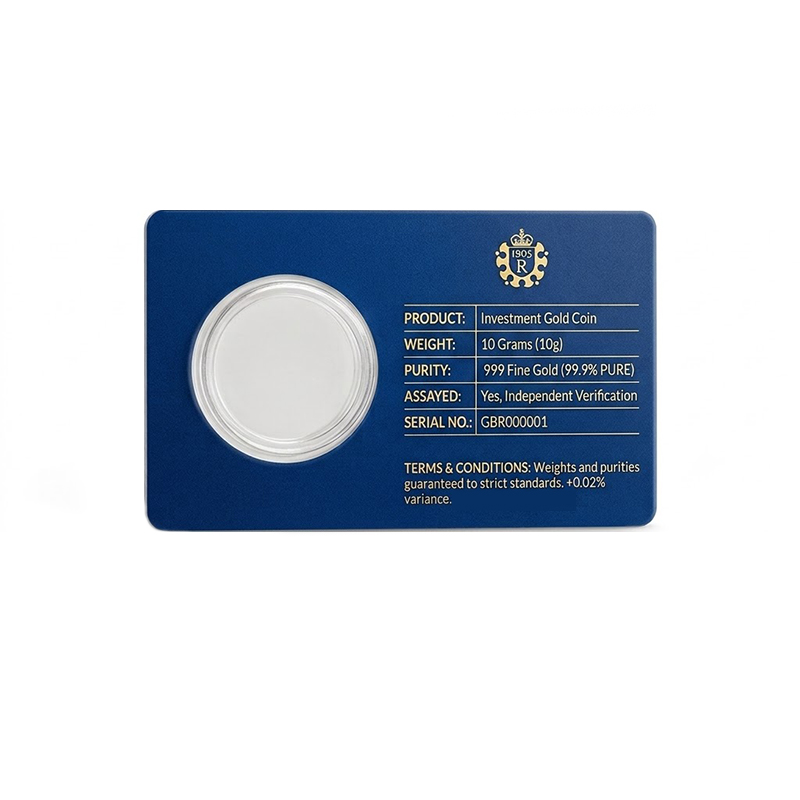 Tamper Proof Gold Coin Blister Card