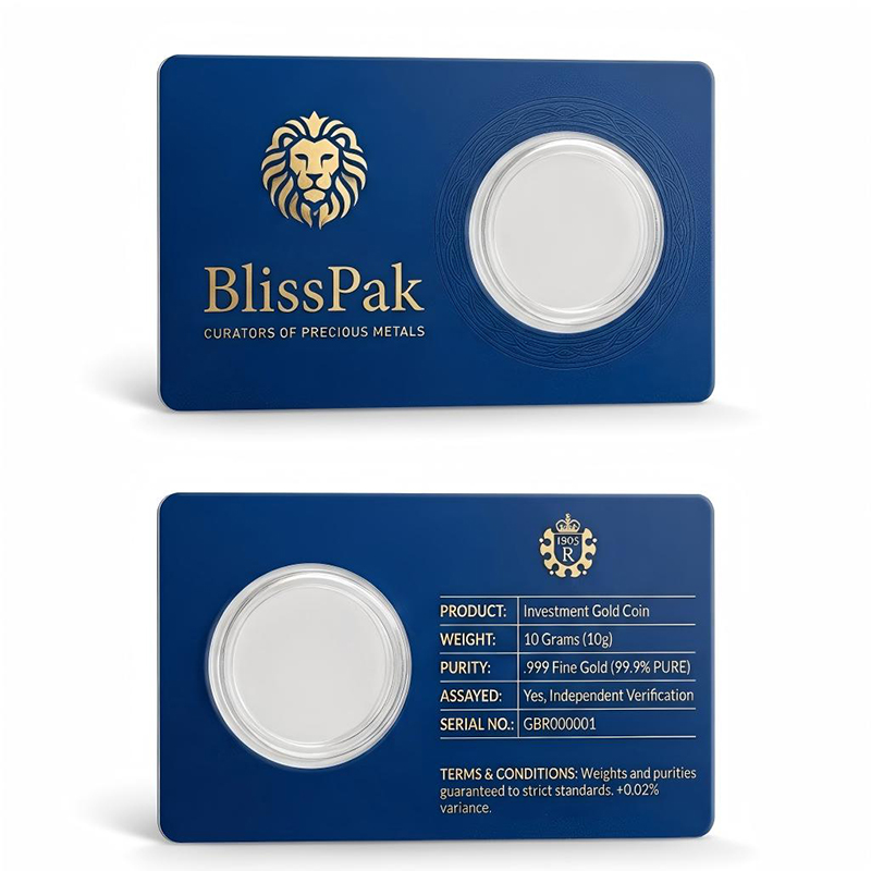 Tamper Proof Gold Coin Blister Card