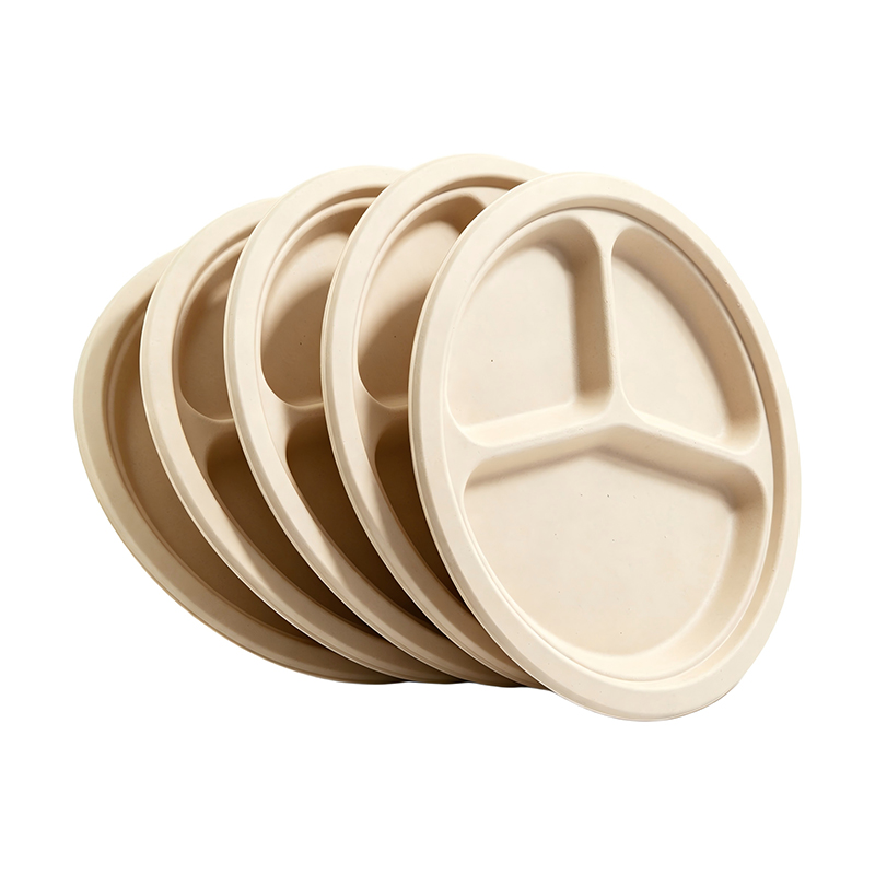 Factory Price Bamboo Pulp Divided Plates