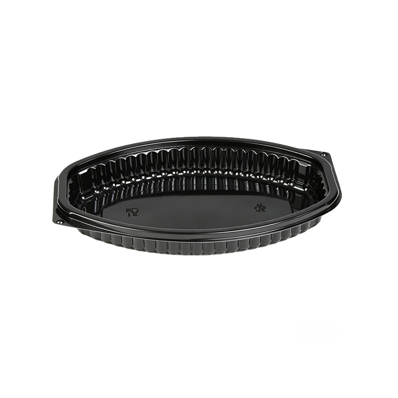 Black Plastic Deli Trays with Clear Lids