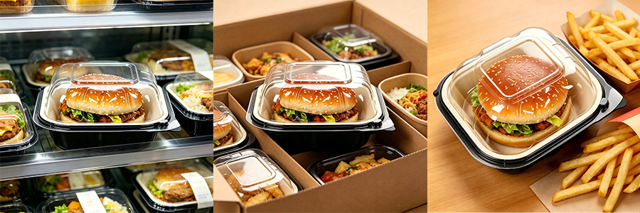 Custom Disposable Clamshell Hamburger Packaging