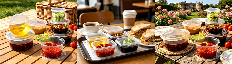 Mini PP Plastic Sauce Cup With Lids