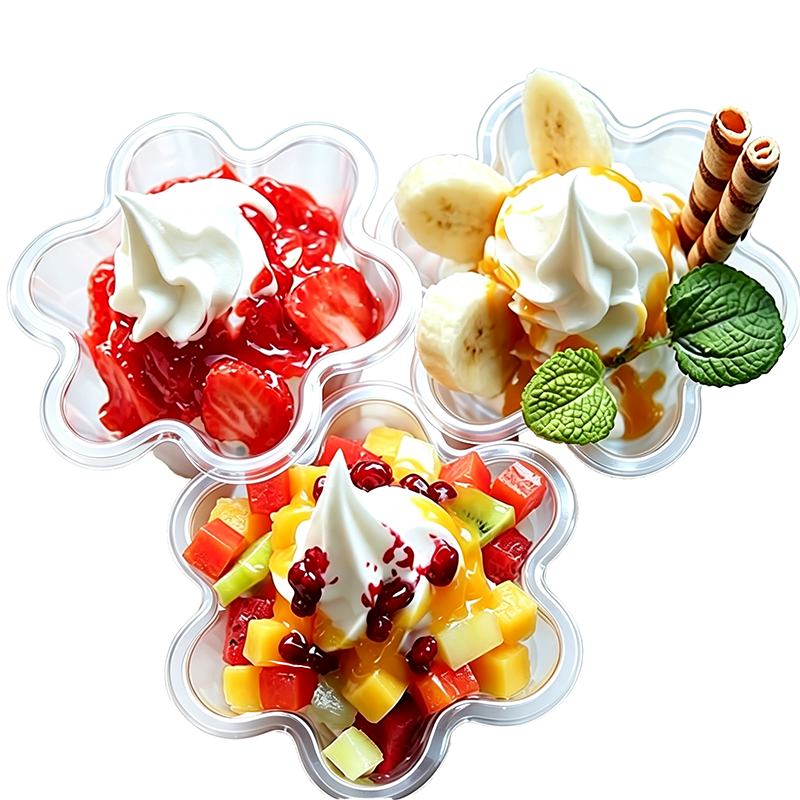 Custom Flower PET Ice Cream Cups