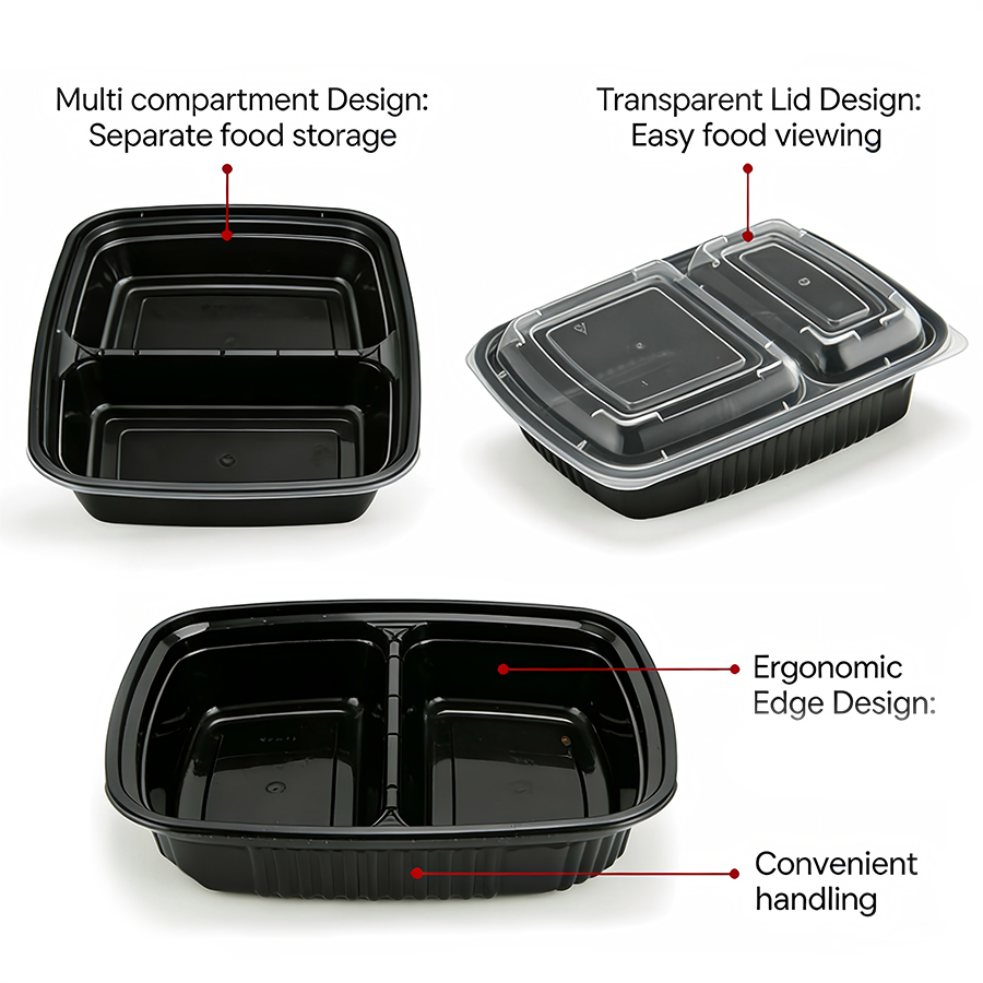 Factory Supplier Plastic Fast Food Container,
