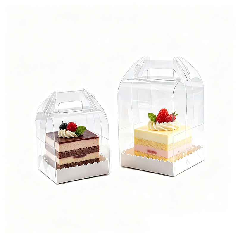 Custom Clear Plastic Cake Containers with Handle