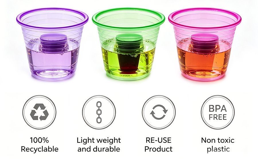 Bulk Plastic Chamber Shot Cups